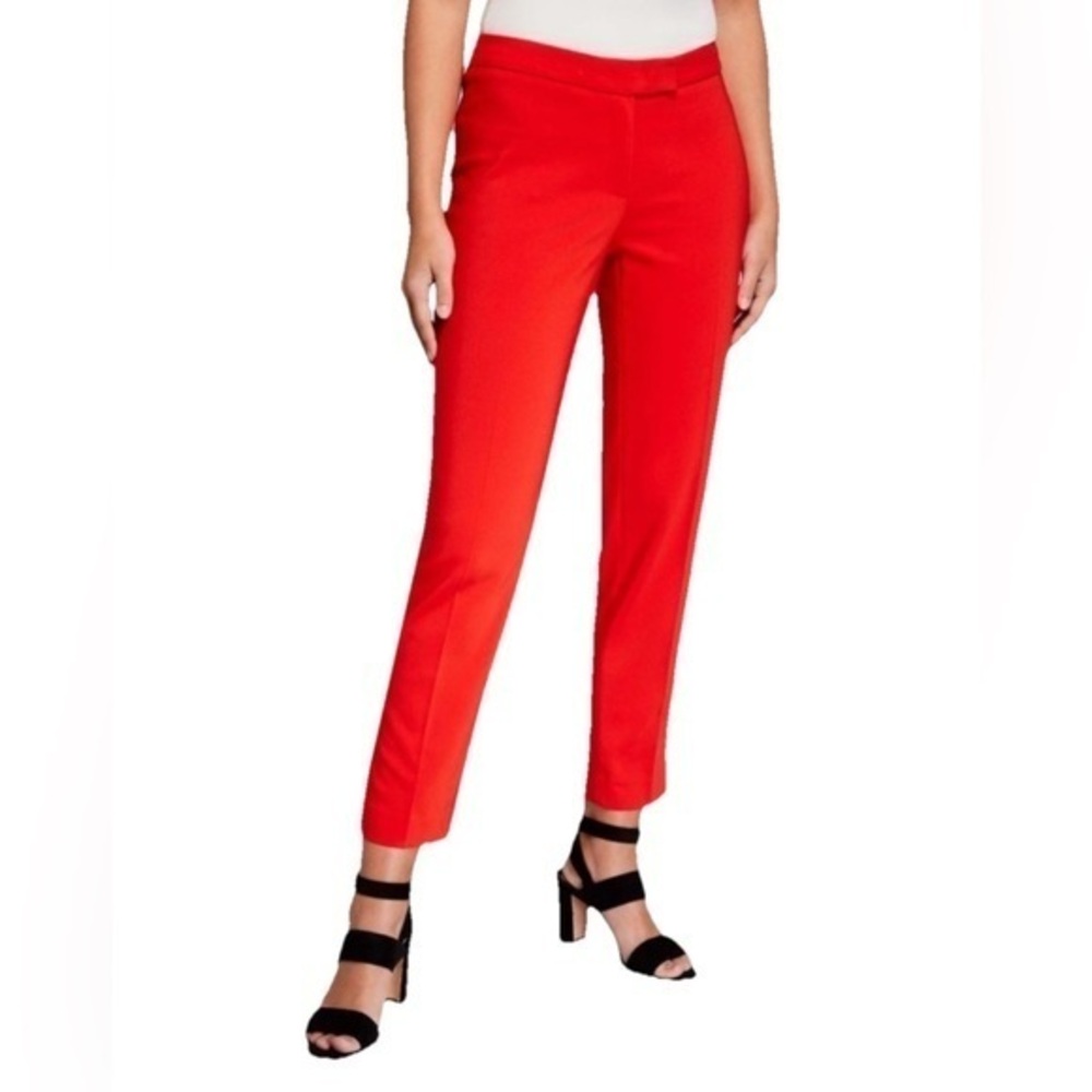 Anne Klein Red Cropped Ankle Pants size 8 waist 32”- 33” inseam 27” rise 9.5”